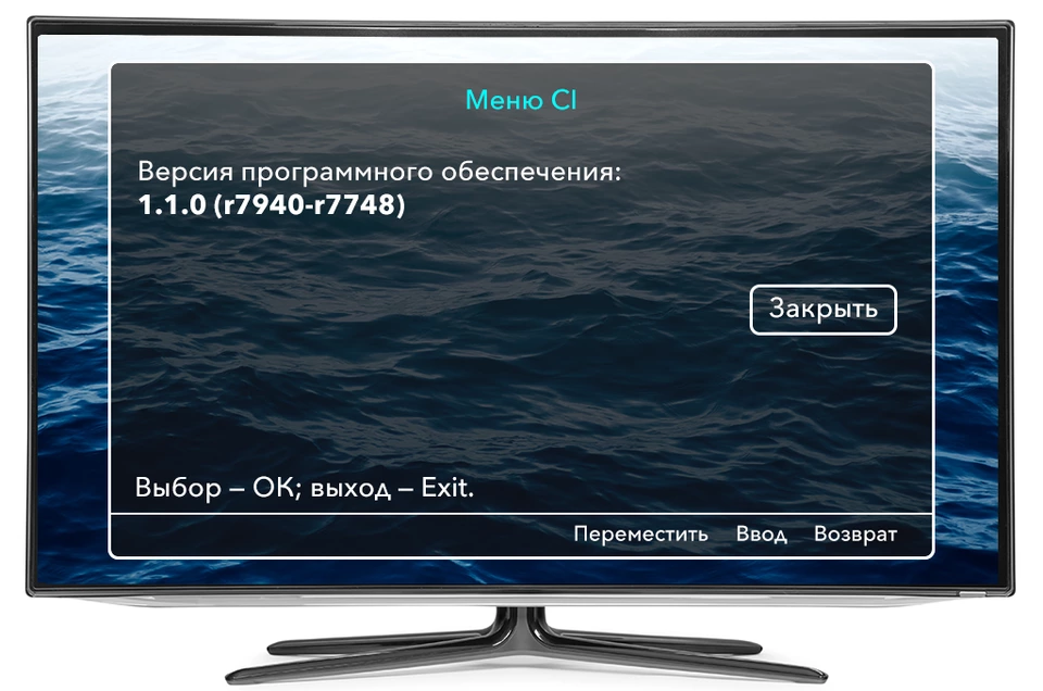 Меню-Cl Версия программного обеспечения